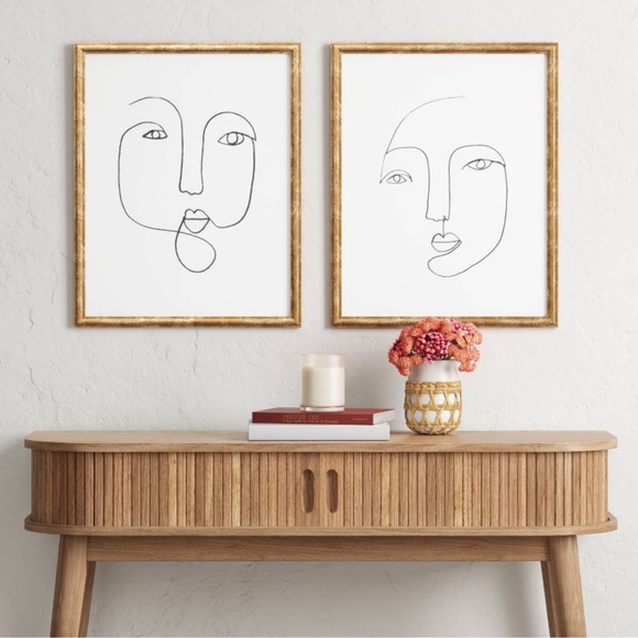 Opalhouse Art Opalhouse Line Drawing Faces Wall Art Set Of 2 Poshmark